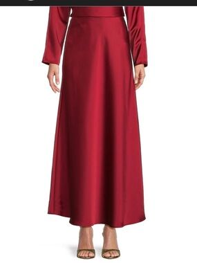 Antonio Melani NWT Elegant Satin Maxi Skirt in Red sz 18